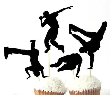 Breakdance sünnipäeva cupcake toppers baby shower Aastapäeva sõõrik hambaork pulmapidu Eelroa Korjab puu-vardas