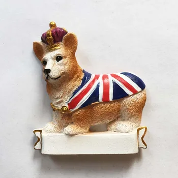 Briti turisti suveniiride Royal kotchi koer 3D magnet kleebis külmkapp, loominguline dekoratiivsed käsitöö ja käsi rituaal