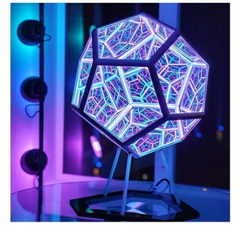 C2 2022 DIY Infinity Dodecahedron Jõulud Halloween Led Infinity Peegel Loominguline Cool Kunst Öösel Tuled Teenetemärgi Magamistuba Kodu