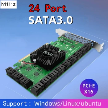 Chia Kaevandamine Ärkaja 24-Port SATA PCI Express X16 Töötleja SATA PCI-E Adapter PCIE SATA Lisada PCIE Kaardid, et SATA3 laienduskaardi