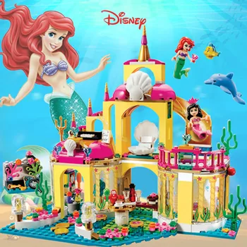 Disney Arie Printsess Väike Merineitsi Külmutatud Elsa Ehitusplokk Printsess Tellised Mänguasi Sõbrad Kid Diy Tüdruk Sünnipäeva Kingitus Komplekt