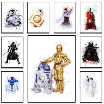 Disney, Star Wars Samurai Yoda Akvarell Kunsti Plakatid ja Pildid Moive Lõuend Maalid Seinale Kunsti Pildid, Kodu Kaunistamine