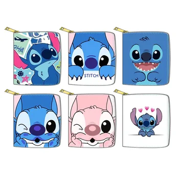 Disney Stitch Uute mündi kotti Õmblema PU Lühike Tõmblukk Väike Rahakott pikk cartoon kaardi omaniku Rahakoti Trükkimine
