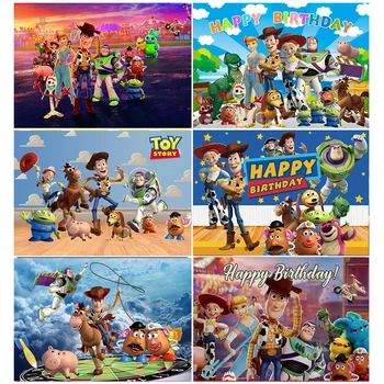 Disney Toy Story Buzz Lightyear Sünnipäeva Taust Riie Tapestry Hudi BirthdayKid Beebi Sünnipäeva Foto Stuudio Teenetemärgid