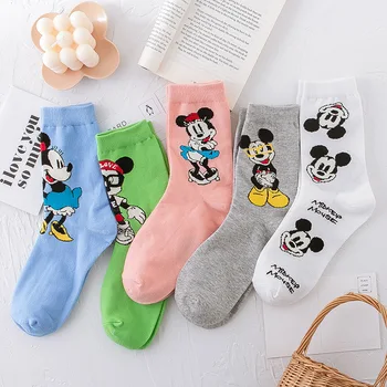 Disney Tüdruk Vabaaja Armas naiste Scoks Multikas loomade Miki Part daamid Sokid Puuvillased õnnelik Naljakas street täiskasvanud Keskmise toru sokk