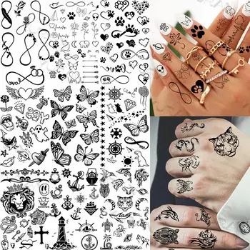 DIY Tiiger Lõpmatu Ajutine Tattoo Naised Mehed Realistlik Võltsitud Välismaalase Lohe Südame Ekg Tätoveering Kleebis Väike Käsitsi Art Tatoos