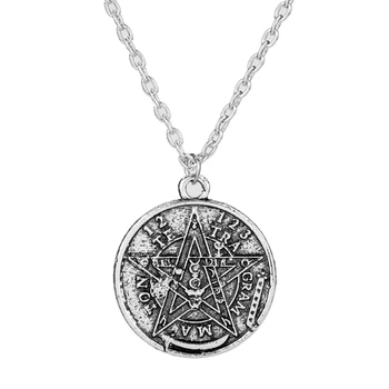 dongsheng Antiik Tetragrammaton Pentacle Pentagramm Ripats Võlu Kaelakee Wiccan Talisman Pagen Amulett Ehete Hulgimüük