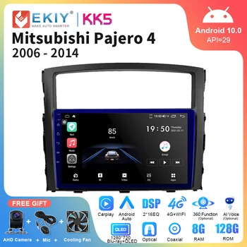 EKIY KK5 8+128G Jaoks Mitsubishi Pajero 4 V80 V90 2006 - 2014 Auto Raadio Multimeedia Video Mängija Android Auto Carplay GPS Stereo HU