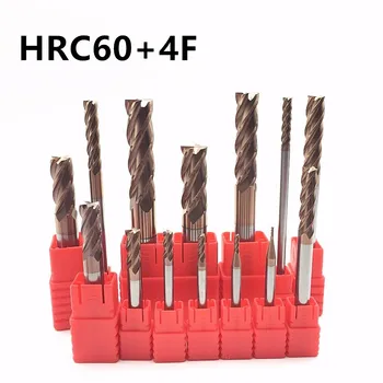 Erihind HRC60 4 ava 4mm ja 8mm 10mm 12mm kõrge kvaliteediga sulamist valmistatud volfram terase milling cutter metallist nägu milling tool CNC vahendid