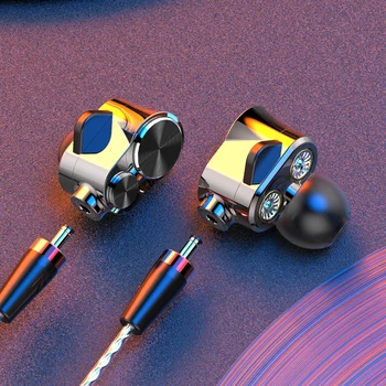 FMJ Z6 In-Line HIFI Juhtmega Kõrvaklappide Mikrofoni Triple Juhi Hi-Fi Eemaldatav Ekraan Kõrvaklappide Hi-Res Veekindel peakomplekt Sport