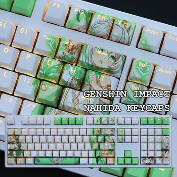 Genshin Mõju Nahida Keycaps 108Keys OEM Kõrgus PBT Läbipaistev Mehaanilise Klaviatuuri Kujundusest Tarvikud Anime Keycap