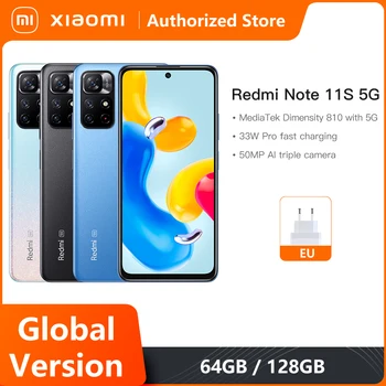 Globaalne Versioon Xiaomi Redmi Märkus 11S 5G Nutitelefon Dimensity 810 NFC-33W Pro Kiire Laadimine 50MP AI Ne Kaamera