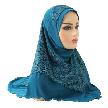 H126 viimane moslemi big girls amira hijab pits kiht kõrge kvaliteedi islami sall araabia müts naiste headwrap ramadan palvetada mütsid