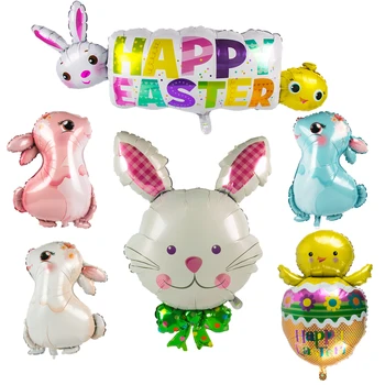 Happy Easter Küülik Foolium Õhupallid, Laste Päev, Sünnipäeva Laps, Dušš Teenetemärgi Džunglis Loomade Jänku Tarvikud