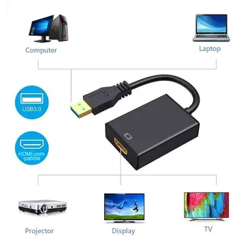 HD Kaasaskantav Suurus, USB 3.0 HDMI-ühilduv Audio-Video Adapter Converter Kaabel Windows 7/8/10 PC 1080P