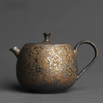 Hiina stiilis retro kivi hurmaa kuju käes teekann, käsitöö keraamika põletusahju, personaliseeritud tea maker