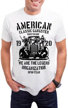 Hot Müük 100% Puuvill Classic American Gangster-Bandiit Maffia Valge Puuvillane T Tshirt. Kingitus Tee Särk