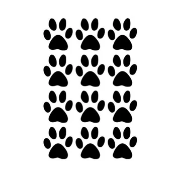 Hot Müük 12 Koera käpajäljed Kunst Seina Kleebis Auto eest Magamistuba Kummut Klaasist Akna, Ukse Sülearvuti Süsta PVC Decal ,4*3cm/tükk