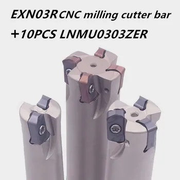 HSS CNC milling cutter bar EXN03R lennuk freespink sulamist cutter bar + 10TK LNMU0303ZER ultra-kõrge sööda treipingi vahend EXN03