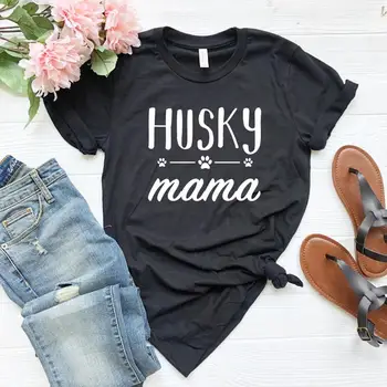Husky Mama Naiste tshirt Puuvillane Vabaaja Naljakas t-särk Lady Yong Tüdruk Top Tee 5 Värvi Tilk Laeva P104