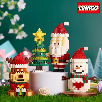Häid Jõule Micro Ehitusplokid Jõuluvana Põder Snowman Christmas Tree Monteeritud Mini Tellised Joonis Mänguasi Lapsele Kingitusi