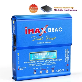 IMAX B6AC 80W Balancer Nimh Nicd Lipo Elu Li-ion Pb Aku Laadija Sinine ja Hall