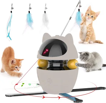 Interaktiivne Kass Mänguasjad, 4-in-1 Feather Cat Toy Kass Laser Mänguasjad ja Kass Palli Mänguasjad, Interaktiivsed Kassi Mänguasjad, Sise-Kasside Mänguasi
