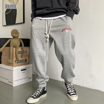 Jaapani Streetwear Fliis Sweatpants Meeste Riided Harajuku Vabaaja Sörkimine Püksid Korea, Hip-Hop Mõõdus Sport Joggers Mees
