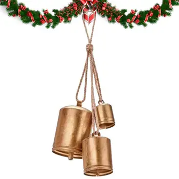 Jõulud Lehm Kellad Maamees Vintage Õnnelik Lehm Bell Käsitöö Harmoonia Hiiglane Jõulud Decor Bell Antiik Kuld Messing Seina Riputamise