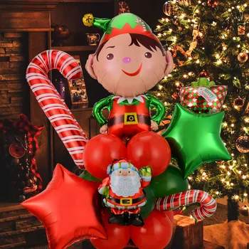 Jõulupidu Õhupalli Set Santa Claus Elf Põder Foolium Kolbides Häid Jõule Kaunistused Koju 2023 Xmas Party Globos Navidad