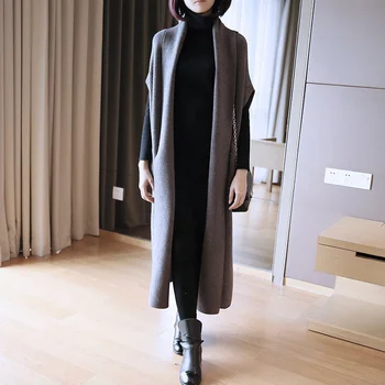 Kampsun Pikk Kampsun, Naiste Vest Varruka Cape Silmkoelised Tõmba Korea Mood Riided Uued Sügis-Talve Streetwear Daamid Salli Mantel