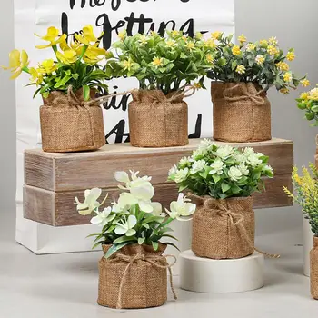 Kapseldatud Taim Kunstlik Taimede Rohelust Kunstlik Burlap Kott Istutada Pottidesse Kodu Kaunistamiseks Aiandus Lillepotid