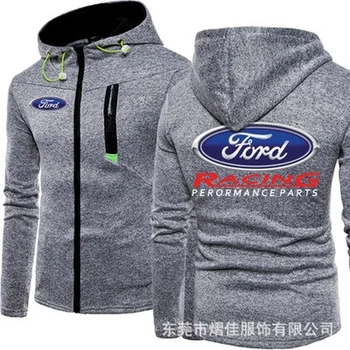 Kevad-Sügis Meeste Topp Ford Racing Logo Kvaliteetne Kapuutsiga Pusad Tõmblukk Riided