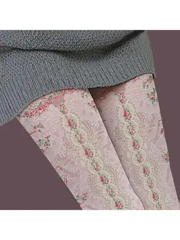 Kevadel Ja Suvel Uued Sukkpüksid Naiste Cartoon Pits Rose Sweet Velvet Säärised Trükitud Sokid Hulgimüük