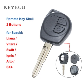 Keyecu 2 Nööpi Remote Cae Key Shell Puhul Kummist Nupp Pad Suzuki Grand Vitara Kiire Ignis SX4 Liana Alto