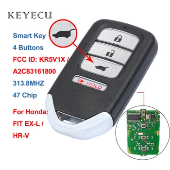 Keyecu 4 nuppu Smart Remote Auto Võti Fob 313.8 Mhz koos 47 Kiip Honda HR-V SOBIVUS EX-L 2016 2017 2018, FCC: KR5V1X, No logo