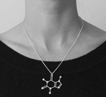 Kofeiini Molekul ripats naiste Teadus choker kett Bioloogia Ehted Molekuli Kaelakee kingitus