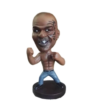 Kuum Boxer Näitleja Poks Meister Kuulus Loksutades pea Mike Tyson Tegevus joonis Kuju Nupp Pea Võitlus iseloomu Auto decor mänguasi