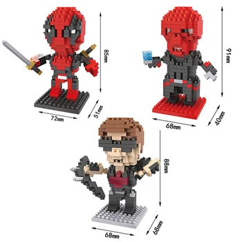 kuum marvel super hero avengers Hawkeye Deadpool Punase Kolju näitajad mudel tellised mini mikro diamond ehitusplokk mänguasjad lapse kingitus