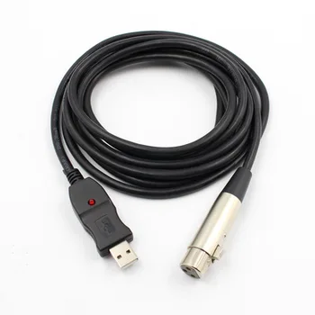Kvaliteetne 3M 9FT USB-MIC-Link-Kaabel, USB-Isane 3-Pin XLR Naissoost Kaabel Juhe, Adapter, Mikrofon Link