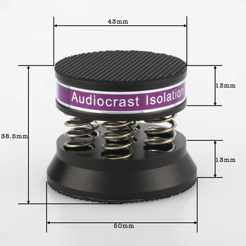 Kõrge Kvaliteediga Audiocrast 4TK Must Alumiinium Kevadel Kõlarid Naelu Isolatsiooni Seista HiFi Võimendi/Speaker/Turntable/Player