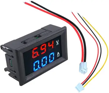 Kõrge kvaliteediga SM 100V 10A voltmeeter ammeter sinine + punane LED amp arvesti Amper pinge Kahekordne digitaalne ekraan voltmeeter