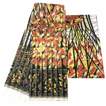 Kõrge kvaliteet digitaalsete Organza siidist kangast 4 meetrit)+2 meetrit Sifonki ankara aafrika prindi kangas-atlass-siidist kangast, siidi kangas