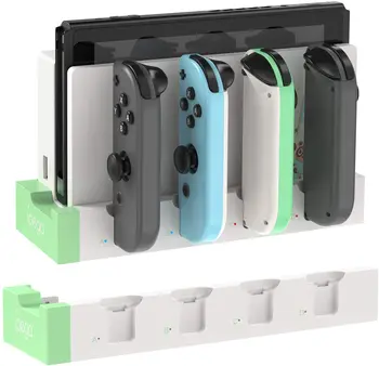Laadimisdoki Nintendo Lüliti Rõõmu-Cons Kontroller Laadija Nintend Lüliti Kaasaskantav Desktop laadimisjaama Seista Valge/Roheline