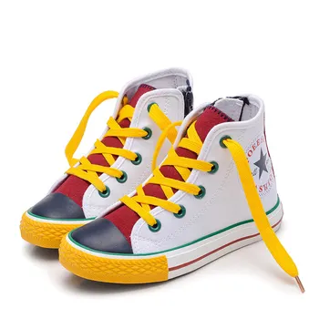 Laste kingad 2022 Uued poiste ja tüdrukute tossud mood värvi sobitamise mood high-top laste lõuend kingad