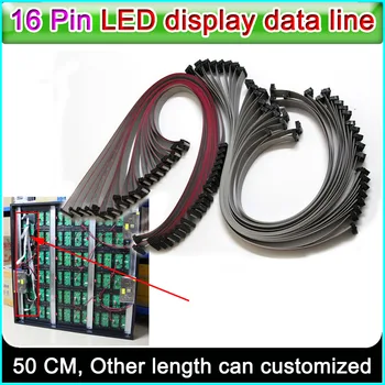LED-ekraan andmete liin,16 Pin Paindlik Korter Kaabli pikkus 50cm, P3 P5 P6 P10 Ühtse&topelt värvi Täielik värvi Signaali ühendustoru