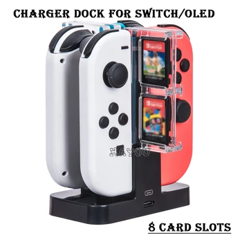 LED Laadija Dock Nintendo Lüliti Töötleja Laadimise Alus koos 8 kaardipesa Laadija Jaam Vahetus Oled Joypads
