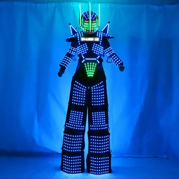 LED Light Sobib Robot Riided LED Stilts Walker Kostüüm LED Robot Sobib Partei Tantsusaal Disco Ööklubi Etapp Robot Kleit Näita