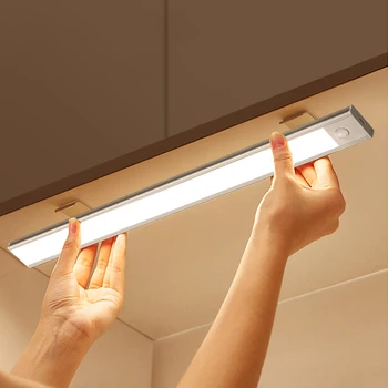 LED Öösel Tuled Traadita liikumisanduriga seinavalgusti USB Laetav Köök Kapp Koridori Öösel Lamp Magamistuba
