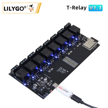 LILYGO® T-Relee 5V 8 Kanali Relee Moodul ESP32 Traadita Arengu Pardal WIFI Bluetooth Koos Optocoupler Eraldatus Arduino
